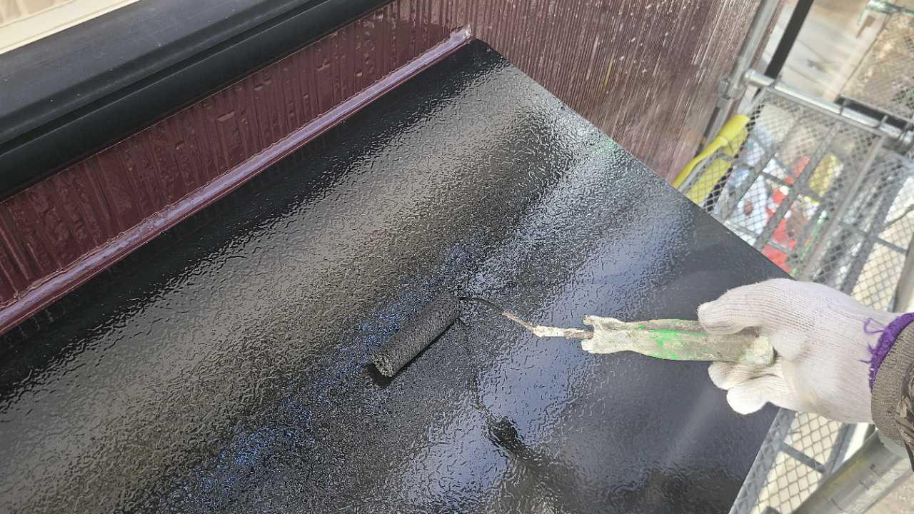 【庇塗装】上塗り