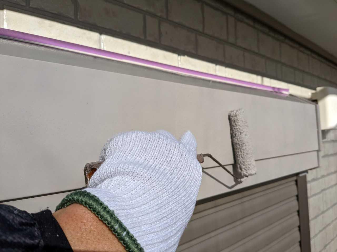 【シャッターボックス塗装】上塗り