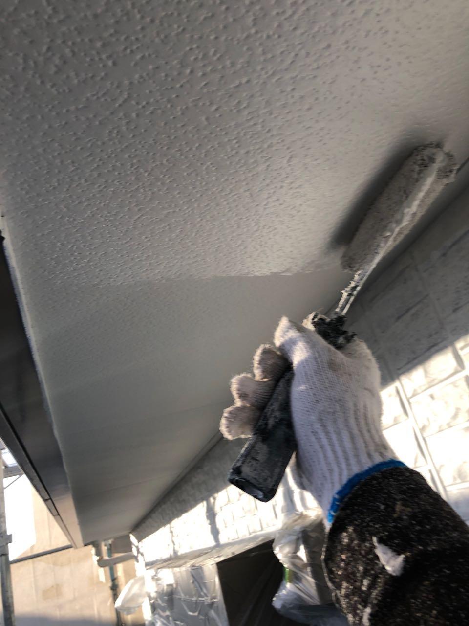 【軒天塗装】上塗り