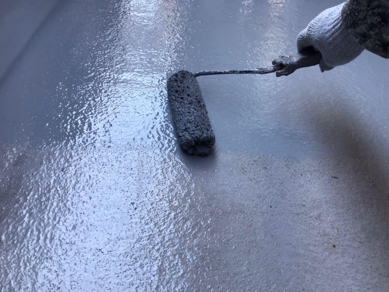 【防水工事】ウレタン防水塗布1回目