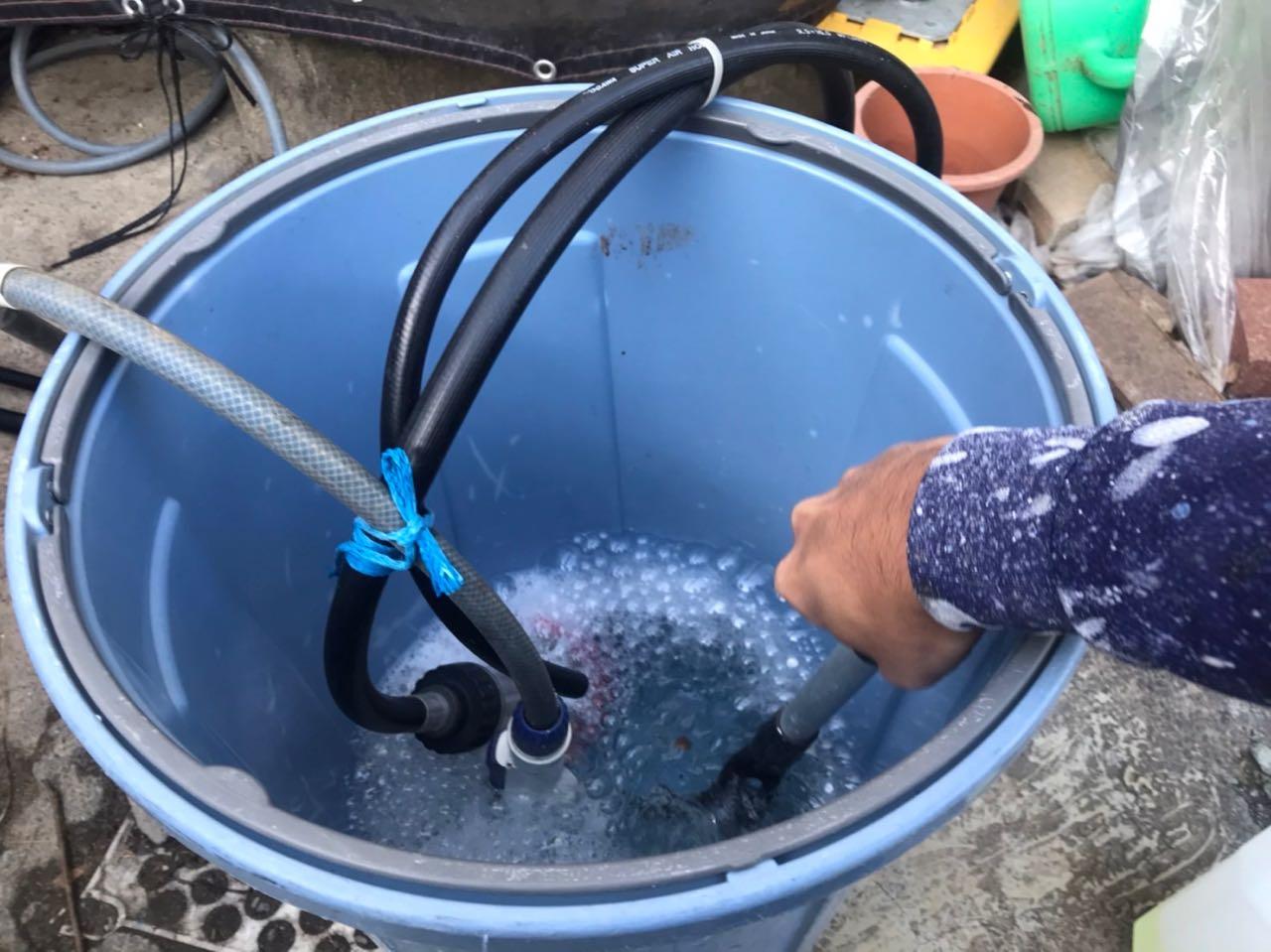 【バイオ洗剤準備】洗浄液攪拌