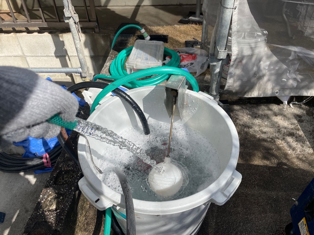 バイオ洗浄原液撹拌。