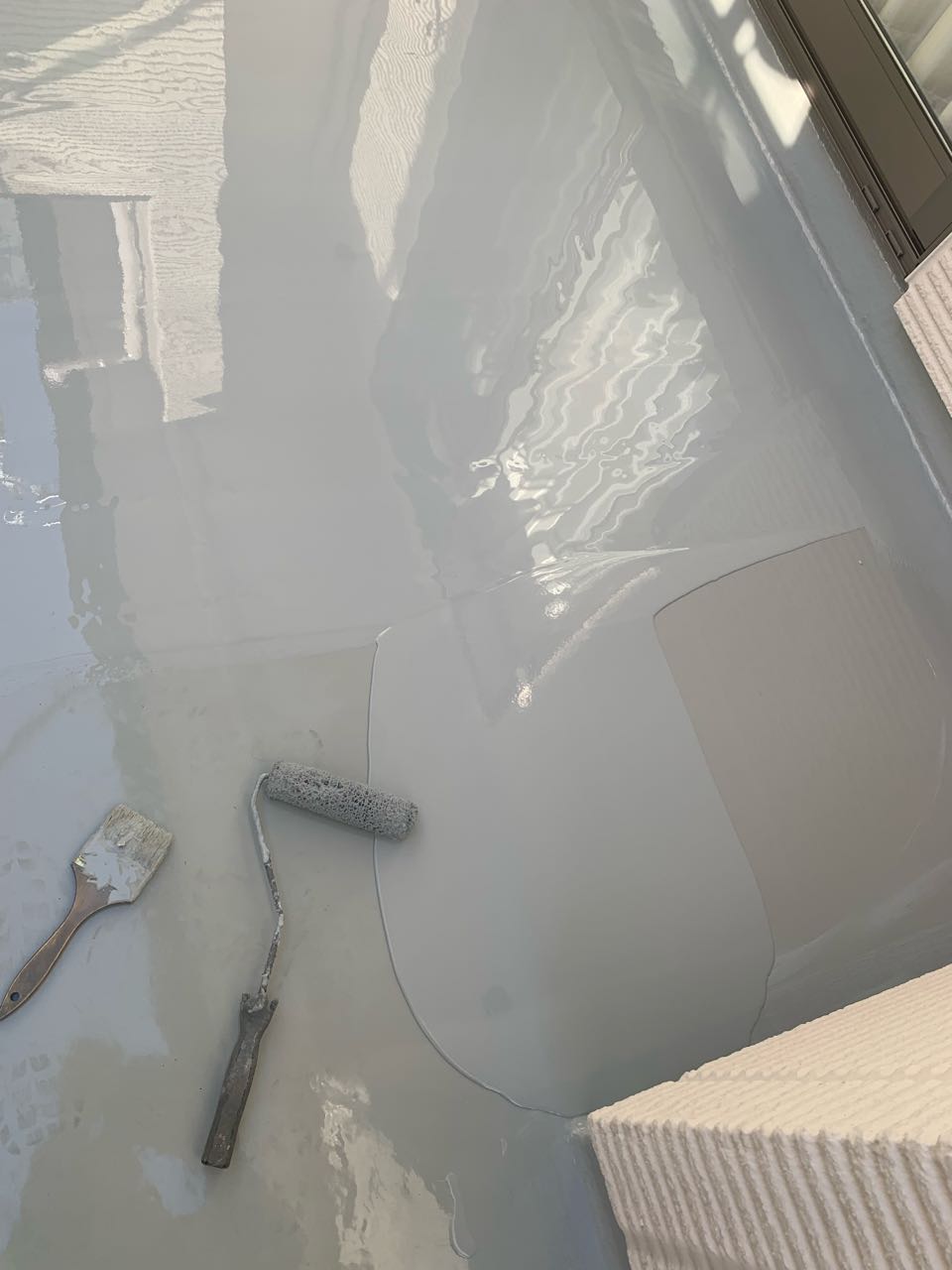 ウレタン防水塗布2回目。