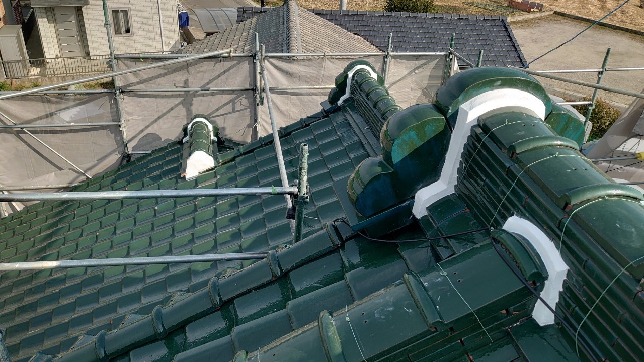 鬼瓦完了です。