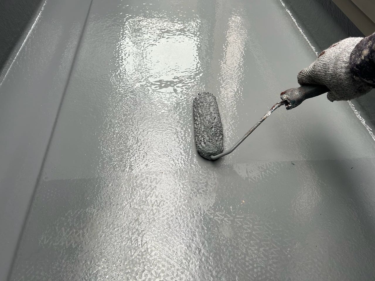 ウレタン防水塗布2回目。