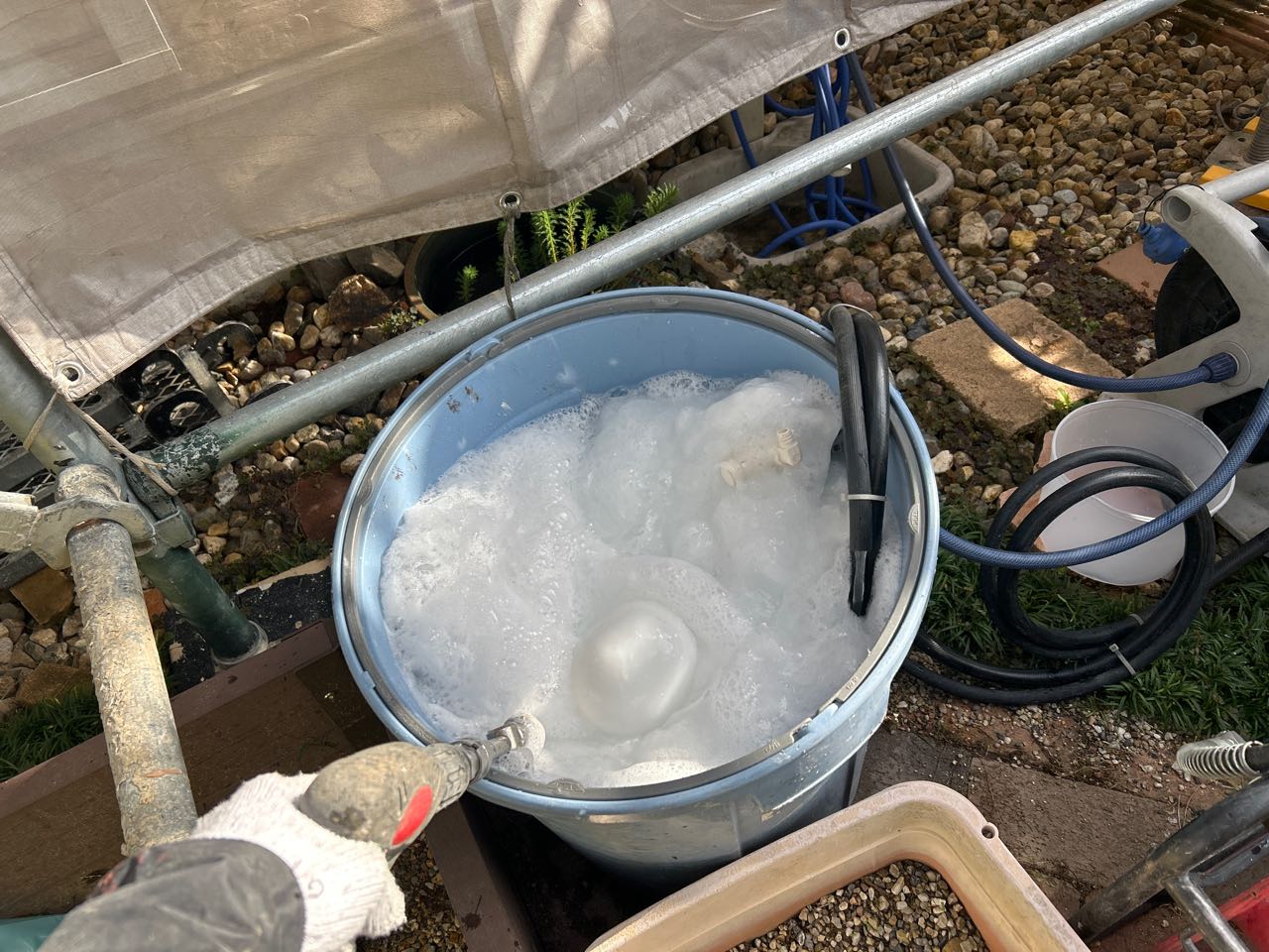 バイオ洗浄原液撹拌。
