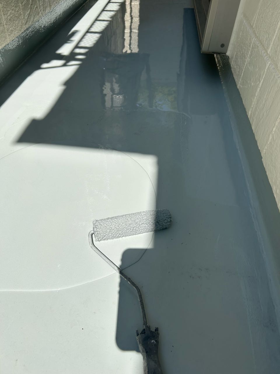 ウレタン防水塗布2回目。