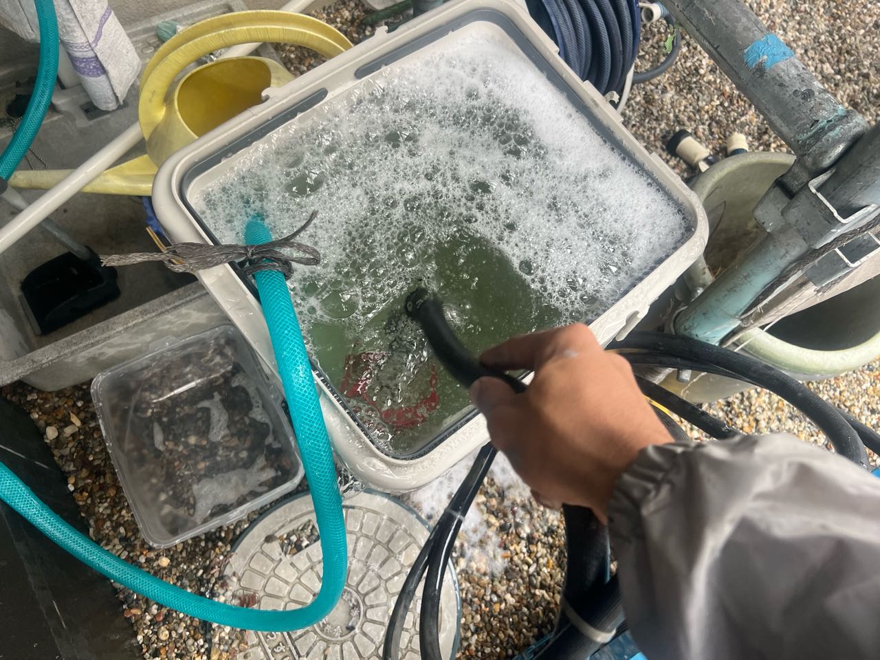 バイオ洗浄原液撹拌。