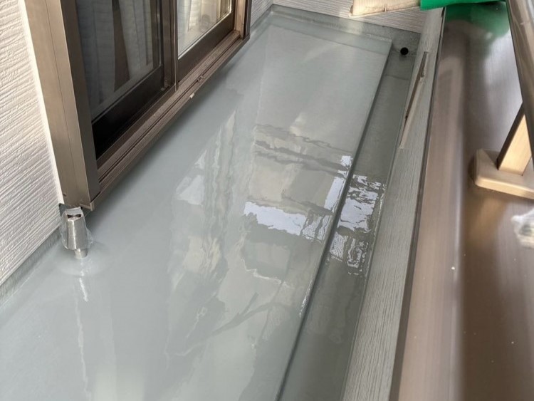 ウレタン防水塗布2回目。