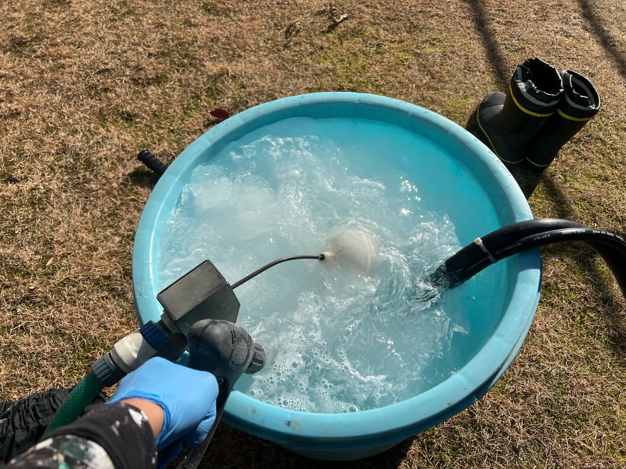 バイオ洗浄原液撹拌。